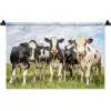 Koeien - Weiland - Dieren - Natuur - Gras Wandkleed katoen klein -zz3d