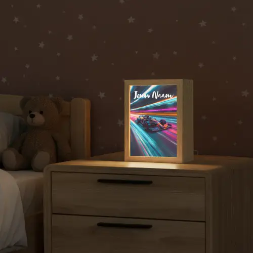 Formule 1 - Auto - Race - Jongens - Kleurrijk Light Box met kabel (Kinderlampje) klein -sfeer1_kind