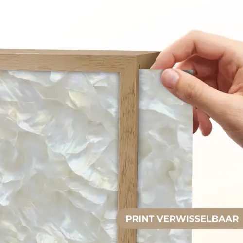 Parelmoerglans - Wit - Schelp Light Box met batterij (Wandlamp) middel 907 -USP_websiteprintNL