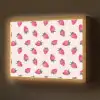 Aardbeien - Rood - Roze - Patroon Light Box met batterij (Wandlamp) middel 907 -z3d_website