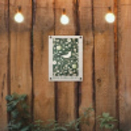 Groen - Vogel  - Bloemen tuinposter los doek klein -sfeer1