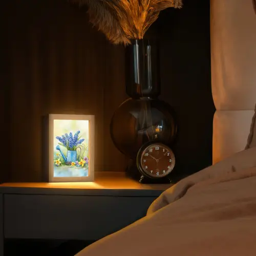 Gieter - Lavendel - Bloesems Light Box met kabel (Tafellamp) klein -sfeer1