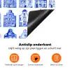 Patroon - Huizen - Blauw Inductie beschermer vinyl 3mm klein 276 -zzzzzzz-td-onderkant