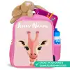 Giraffe - Wimpers - Minimalistisch - Roze Kinderrugzak - Roze middel -inhoud_NL