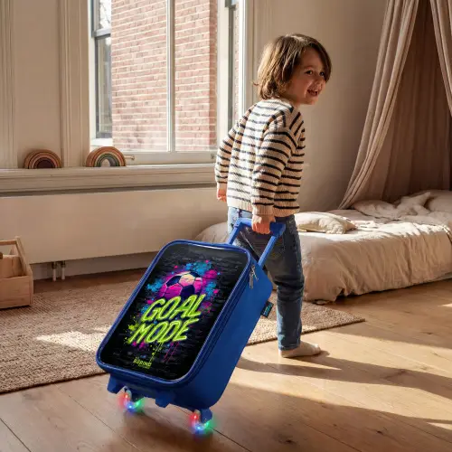Neon - Graffiti - Voetbal - Kleurrijk Kinderkoffer - Blauw klein -sfeer1