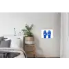 Handen - Twee - Ogen - Blauw textielposter latten blank klein -woonkamer
