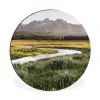 Berglandschap - Rivier - Bos Wandcirkel aluminium klein -3d