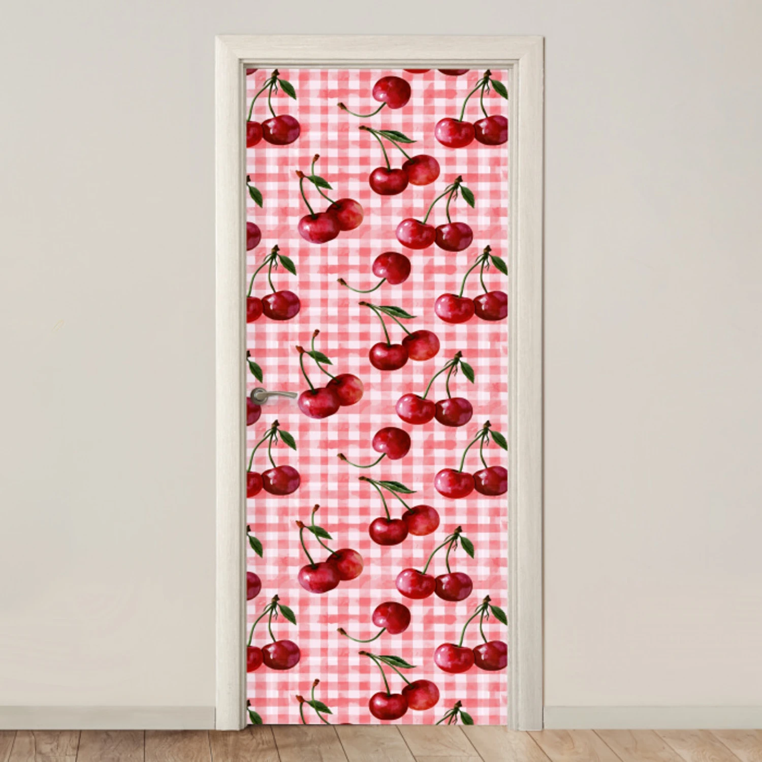 Kersen - Blokken - Rood deurposter klein 289 -3d_beige