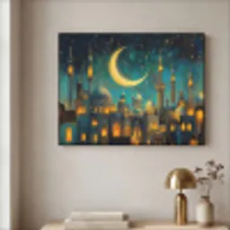 Islamitisch - Moskee - Ramadan - Islam Textielframe zwart klein -sfeer2