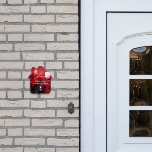 Rode tulpen - Sierlijk Naambord Huisje klein -sfeer1