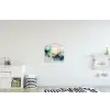 Abstract - Kunst - Gold - Blauw textielposter latten blank klein -kinderkamer