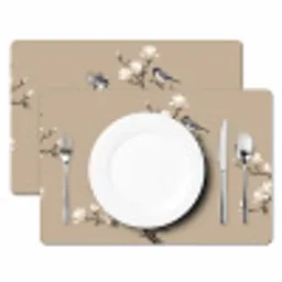 Oosters - Vogels - Beige Placemat vinyl groot -zzsfeer2_Kitchenyeah-website