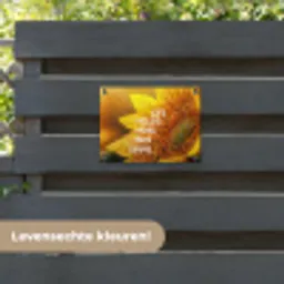 Zonnebloem - Close up - Geel - Quote tuinposter los doek klein -sfeer3