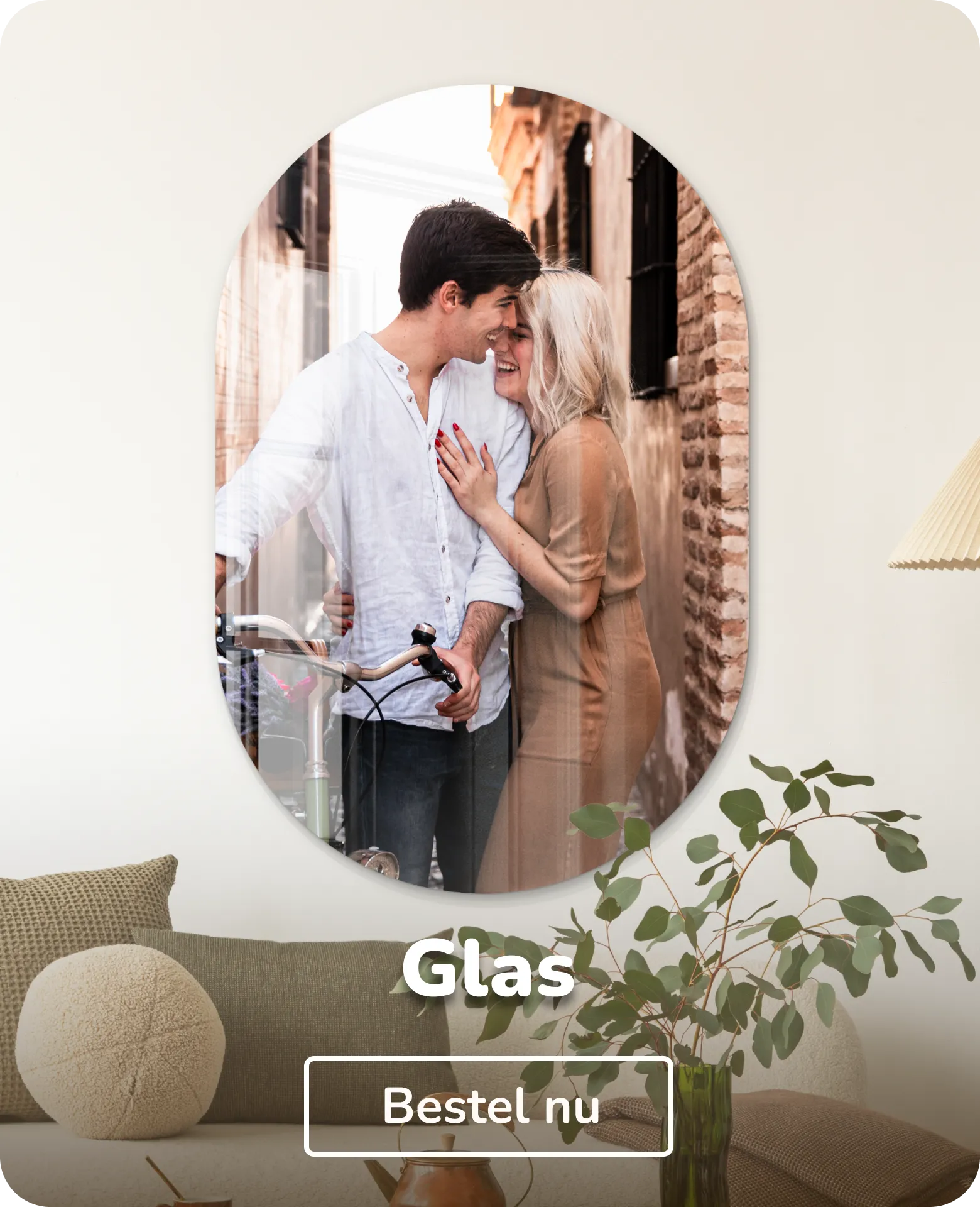 Foto op muurovaal glas