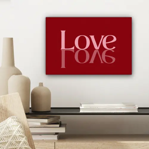 Love - Spiegeling - Rood canvas 2cm klein -sfeer6