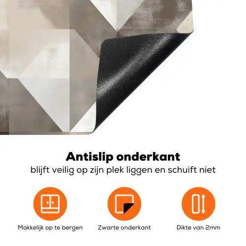 Geometrisch - Motief - Aardetinten Inductie beschermer vinyl 3mm klein 276 -zzzzzzz-td-onderkant