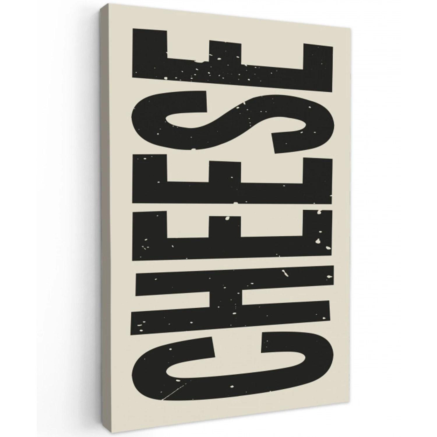 Kaas - Decoratie - Beige - Cheese Tuinposter op houten frame 2 cm dik klein -3d