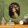 Bloemenstilte - Vrouw - Portret Wandcirkel Ovaal Forex klein -sfeer2
