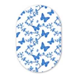 Vlinder - Bloemen - Blauw Wandcirkel Ovaal Forex klein 630 -3d