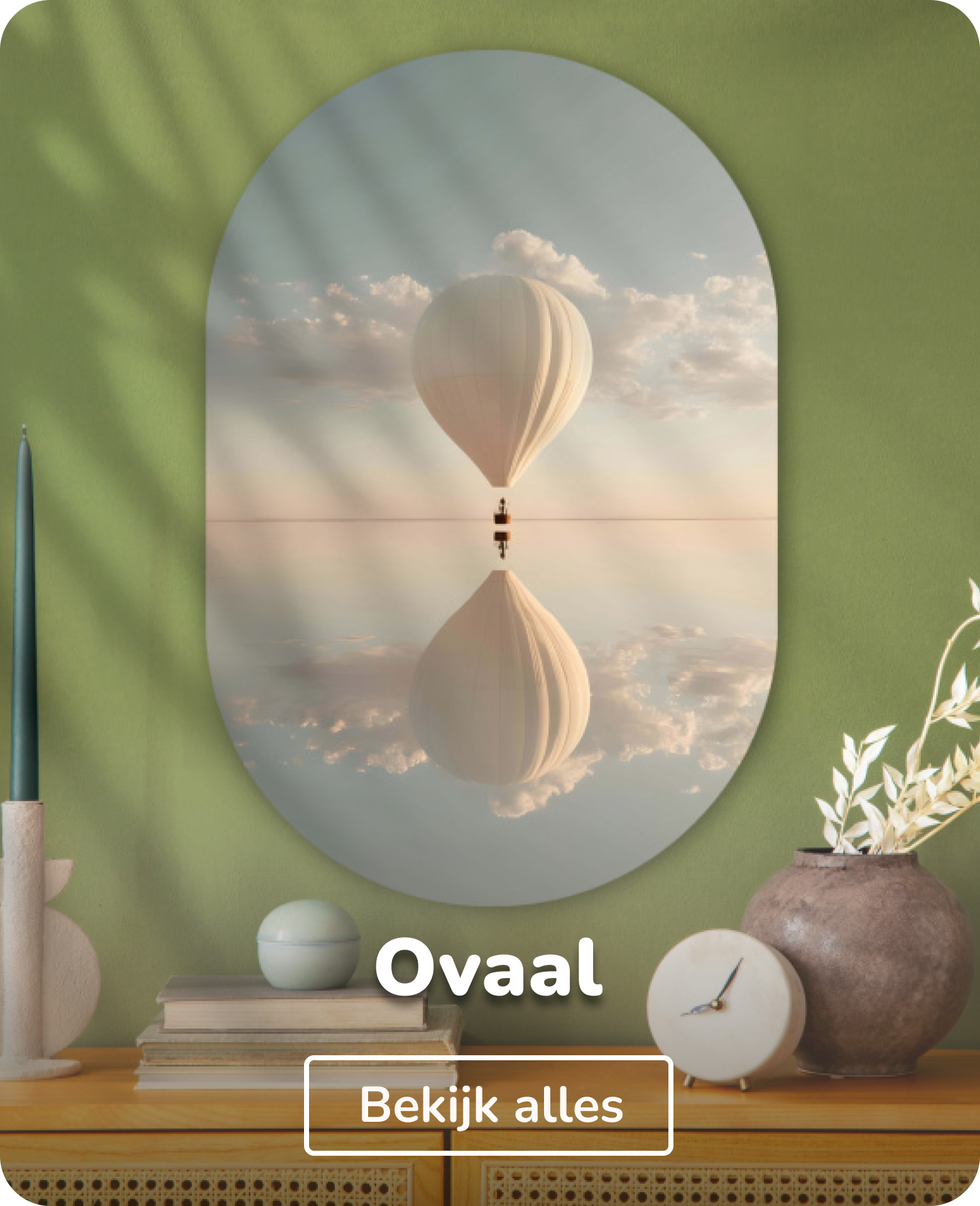 Glas schilderijen ovaal