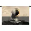 Cirkels - Schaduw - Abstract Wandkleed katoen klein -zz3d