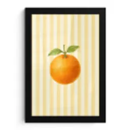 Sinaasappel - Strepen - Oranje - Zomers fotolijst zwart zonder passe partout klein -3d