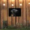 Hond - Zwart - Bloemen tuinposter los doek klein -sfeer1