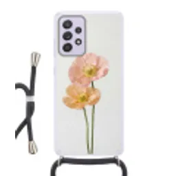 Papavers - Botanisch - Roze Hoesje Samsung Galaxy A52 5G met koord klein -3d