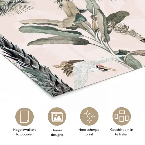 Bladeren - Monstera - Jungle - Tropical poster papier klein -closeup_NL