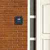 Effen blauw - Modern Naambord Vierkant klein -sfeer3-XS