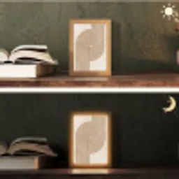 Symmetrische bocht - Koperkleurig Light Box met kabel (Tafellamp) klein -sfeer3