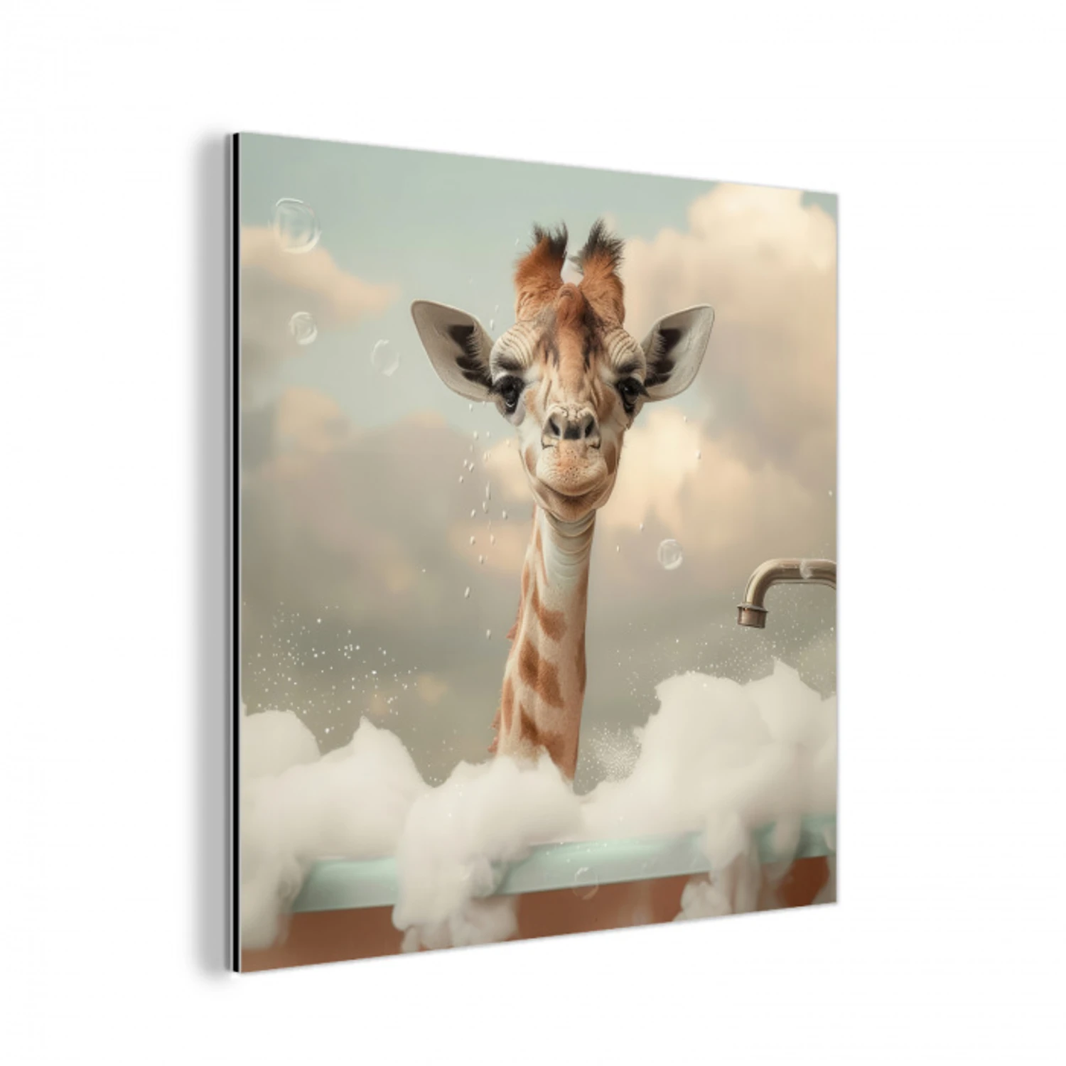 Giraffe - Wilde dieren - Bad -  Schuim aluminium wit klein -3d