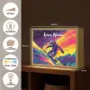 Snowboarden - Sneeuw - Kleurrijk Light Box met batterij (Wandlamp kind) middel -USP_websiteoverzichtNL
