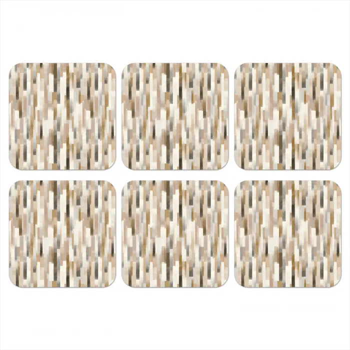 Abstract - Patroon - Kwaststreken onderzetter kurk middel 366 -3d