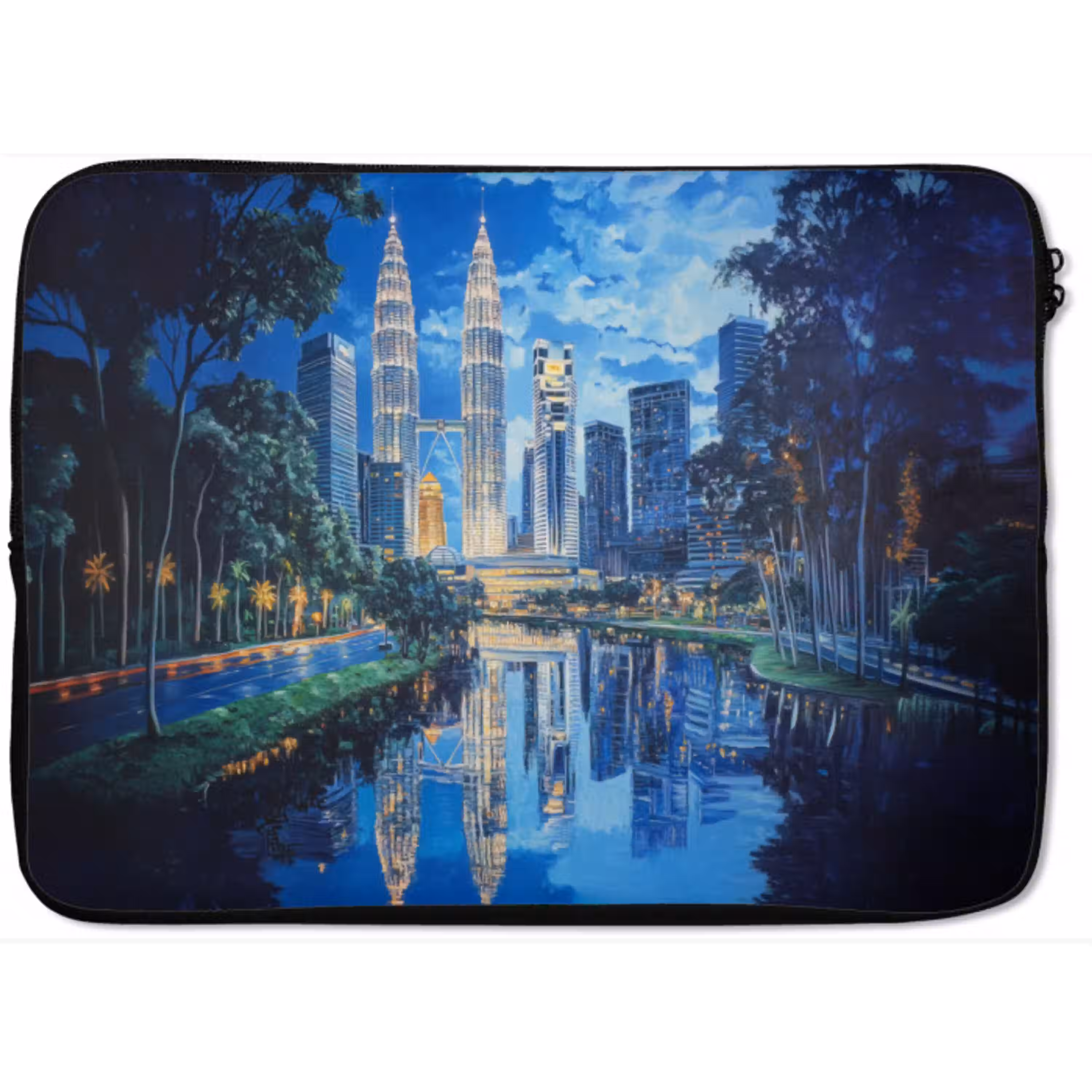 Stad Kuala Lumpur - Skyline - Wolkenkrabbers - Water laptophoes neopreen klein -zkaufland3dotto
