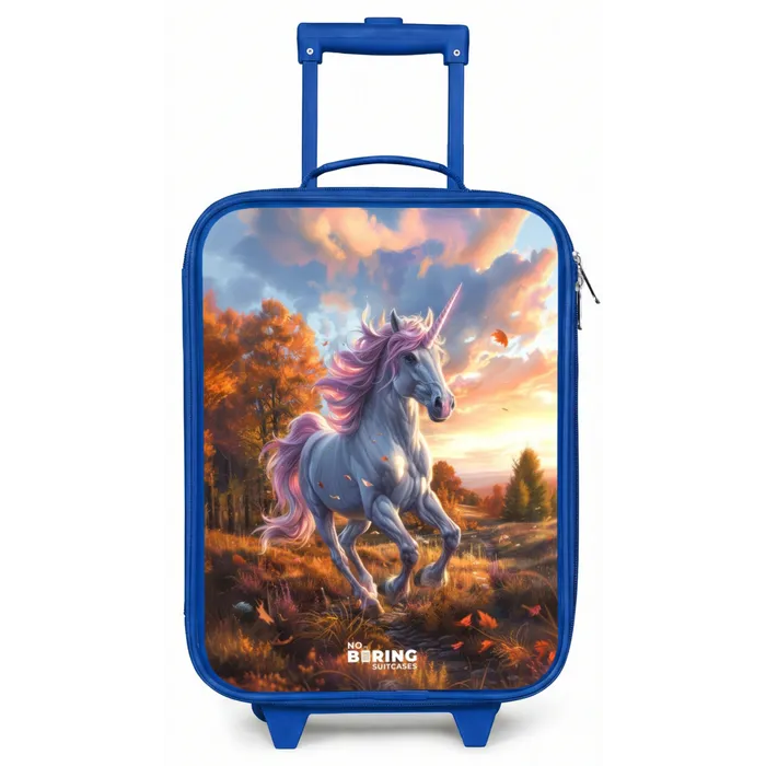 Galopperende Eenhoorn in Herfstwereld Kinderkoffer - Blauw klein -zz3dotto