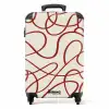 Donkerrode lijnen op beige achtergrond NBS - Handbagage koffer - Volwassenen Unisex middel -productfoto_recht