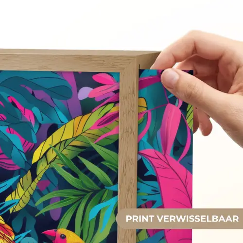 Papegaai - Tropisch - Jungle - Kleurrijk Light Box met batterij (Wandlamp kind) middel -USP_websiteprintNL