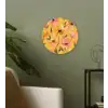 Bloemen - Geschilderd - Geel Wandcirkel kunststof plaat 5mm dik klein -sfeer3