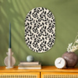 Elegant - Patroon - Zwart - Beige Wandcirkel Ovaal Forex klein 630 -sfeer2