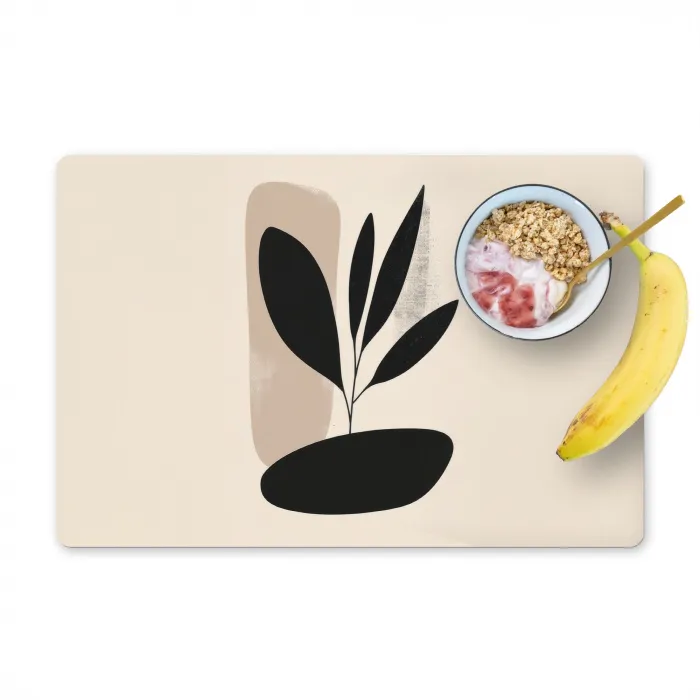 Plant - Beige - Japandi Placemat vinyl groot -zzzproduct_Kitchenyeah-website
