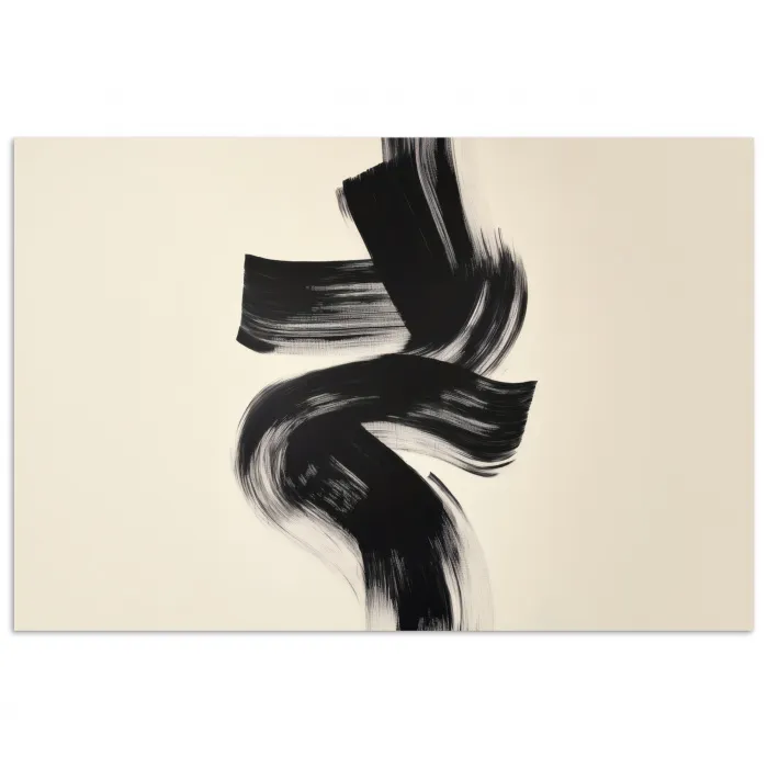 Strepen - Zwart - Abstract poster papier klein -3d