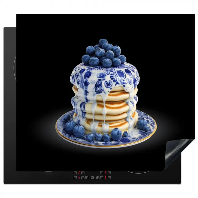 Pannenkoeken - Blauwe Bessen - Bord Inductie beschermer vinyl 3mm middel -3d