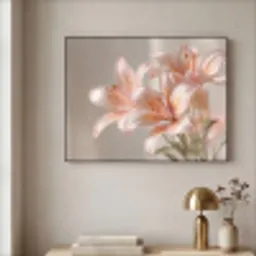 Lelies - Meeldraden - Roze - Wazig Textielframe - compleet frame klein -sfeer2