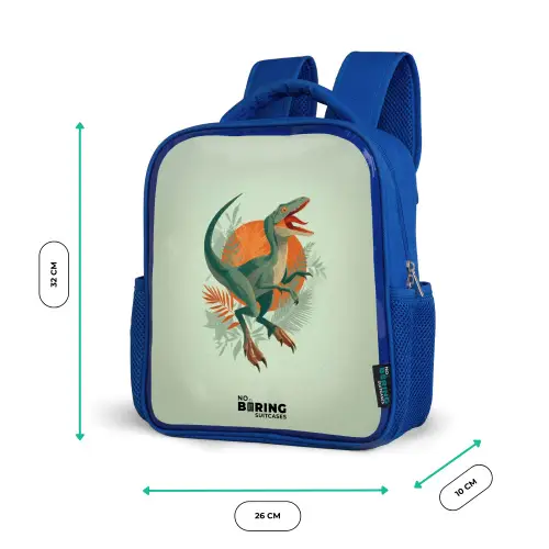 Dier - Dino - Natuur Kinderrugzak - Blauw middel -productfoto_formaten