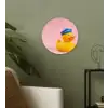 Matroos - Eend - Roze Wandcirkel kunststof plaat 5mm dik klein -sfeer3