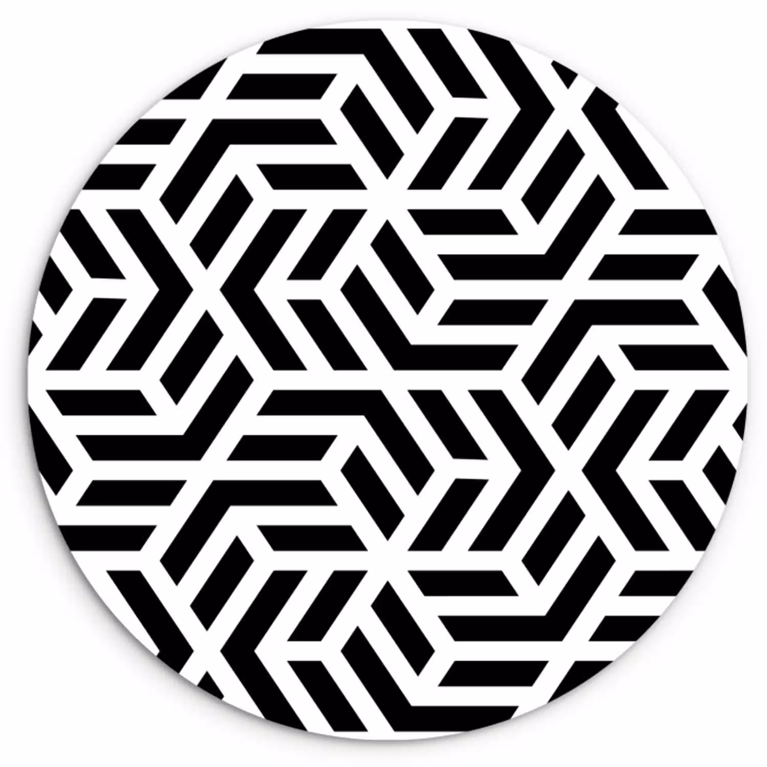 Design - Geometrie - Patroon - Zwart - Wit Wandcirkel plexiglas klein 852 -3d