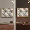 Geometrisch - Motief - Aardetinten Light Box met batterij (Wandlamp) middel 907 -sfeer3