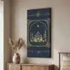 Moskee - Islam - Goud - Ramadan - Islamitische Textielframe zwart klein -sfeer3