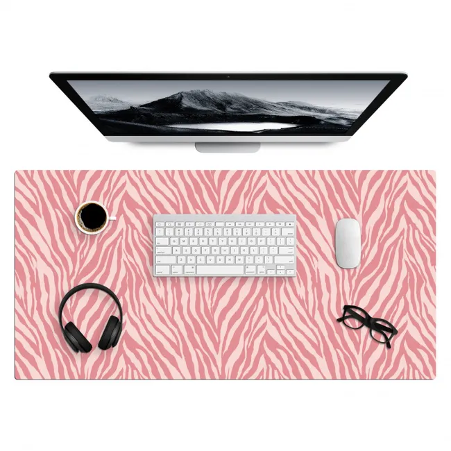 Desk Mat - Zebra - Print - Pink